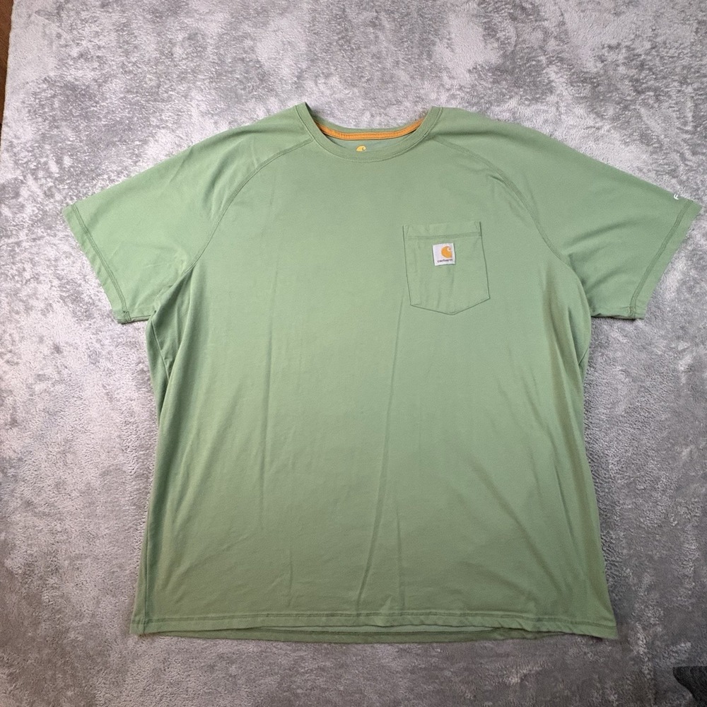 LOT OF 2 Men's 2XL Green & Gray Carhartt Short Sleeve T Shirts SEE DESCRIPTION - Picture 3 of 8
